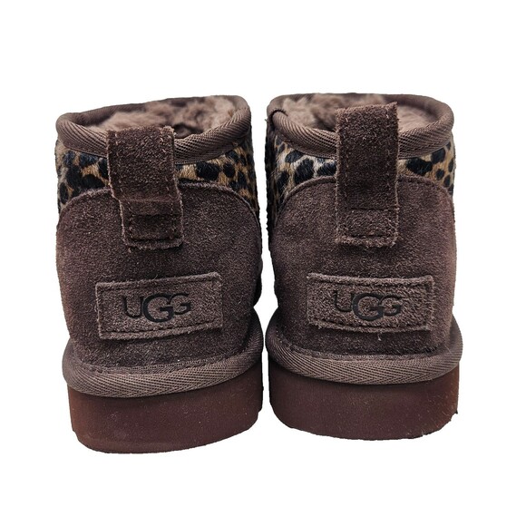UGG Classic Ultra Mini Caspian Boots Burnt Cedar Size 8 Calf Hair WORN ONCE - Picture 6 of 10